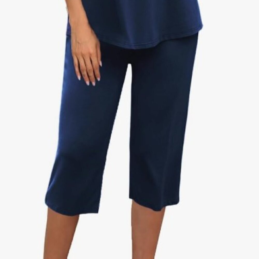 NEW CAPRIS  HIGH WAIST LOUNGE WEAR  YOGA PANTS - Picture 2 of 7